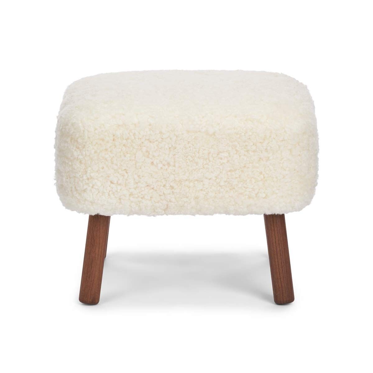 Emil Foot Rest Stool | Short Wool Ivory