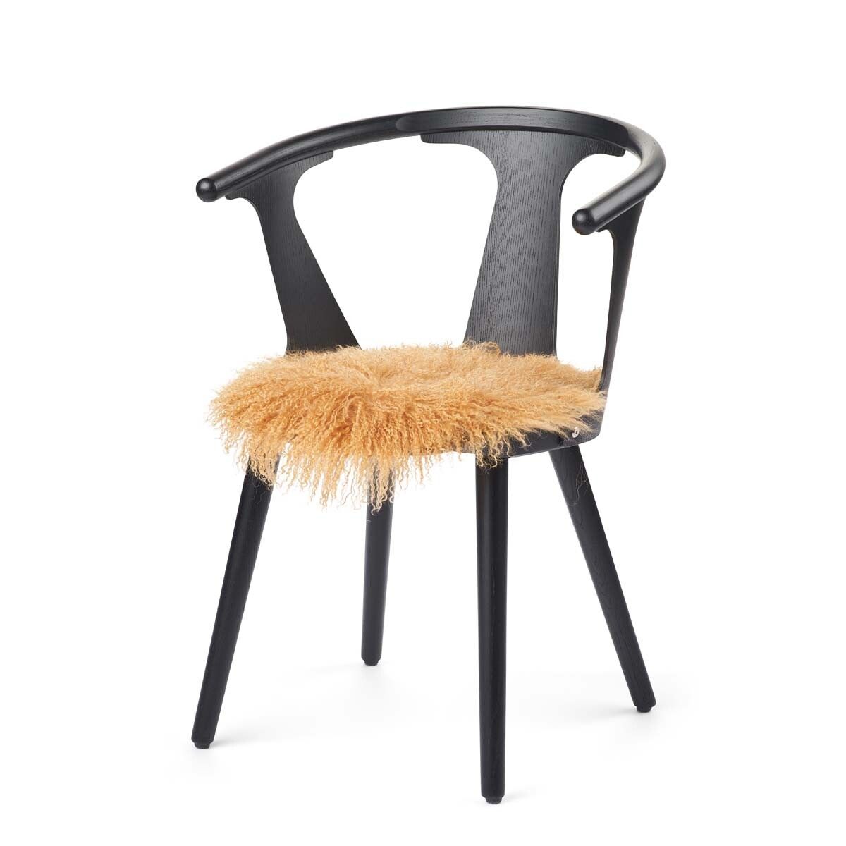 Curly Sheepskin Seat Cover | Ø38 cm Imperial Yellow