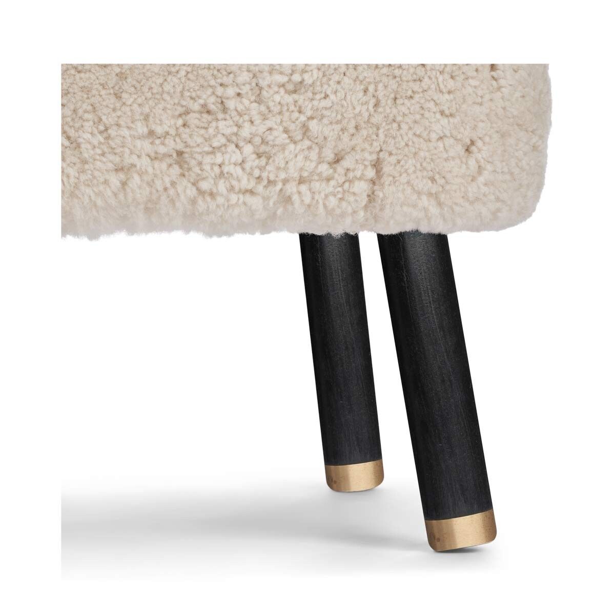 Emil Foot Rest Stool | Short Wool Pearl