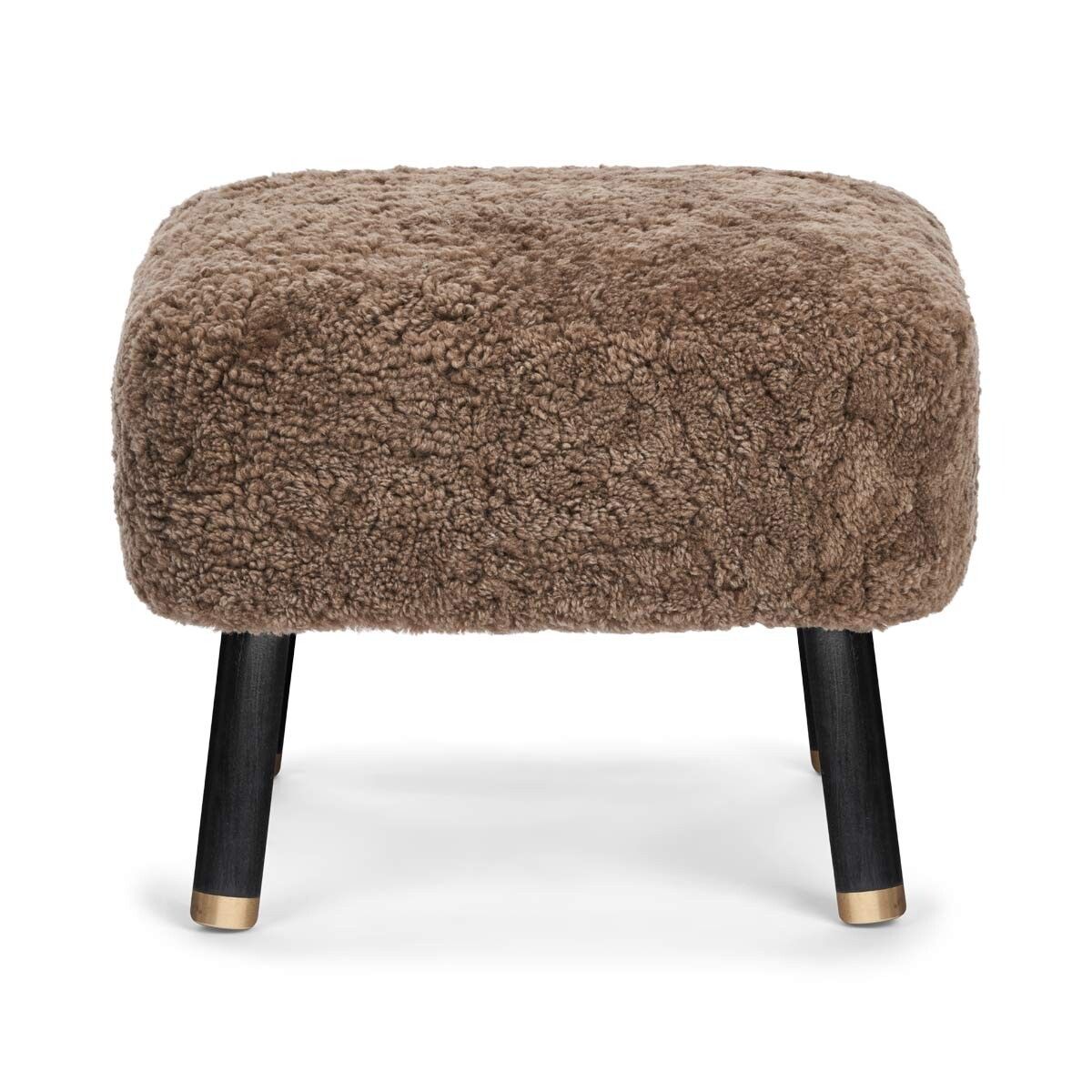 Emil Foot Rest Stool | Short Wool Taupe