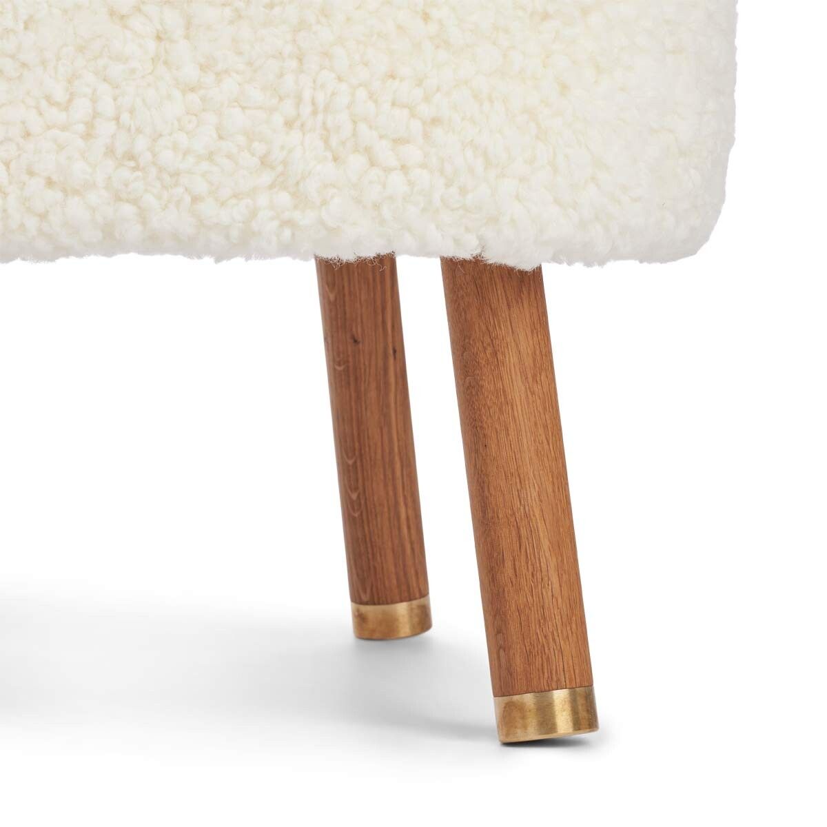 Emil Foot Rest Stool | Short Wool Ivory