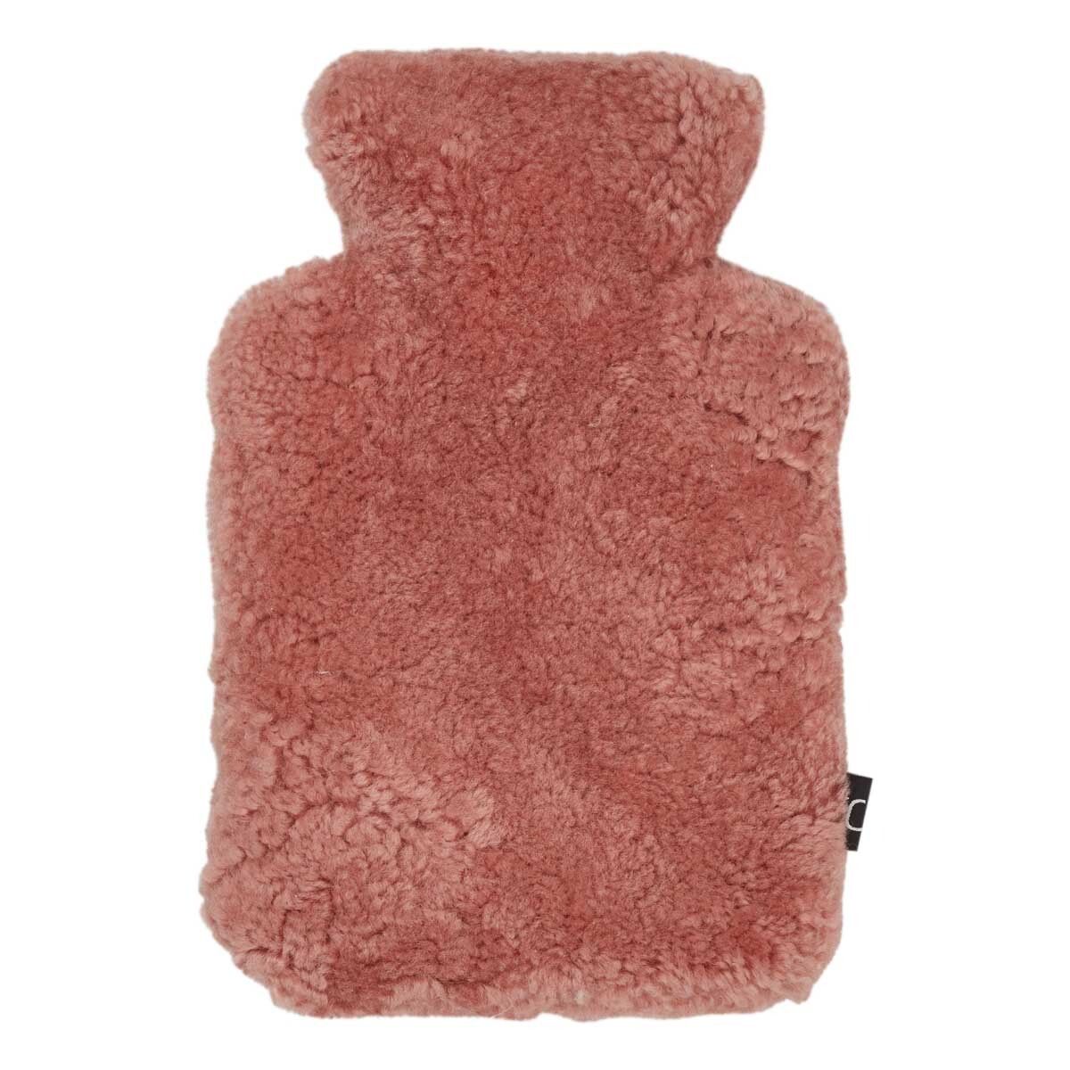 Sheepskin Hot Water Bottle Coral Rose