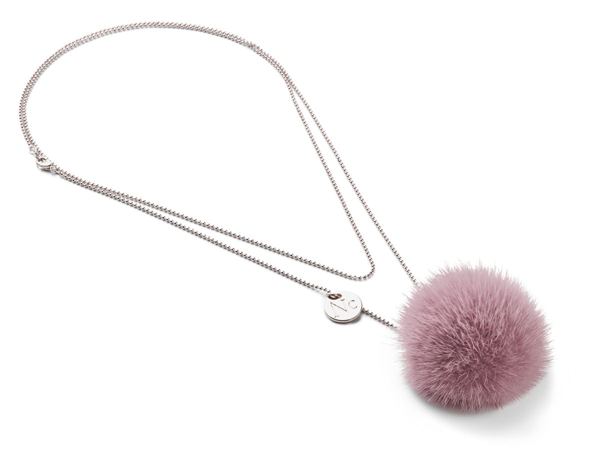 Necklace Pom Pom  Light Purple