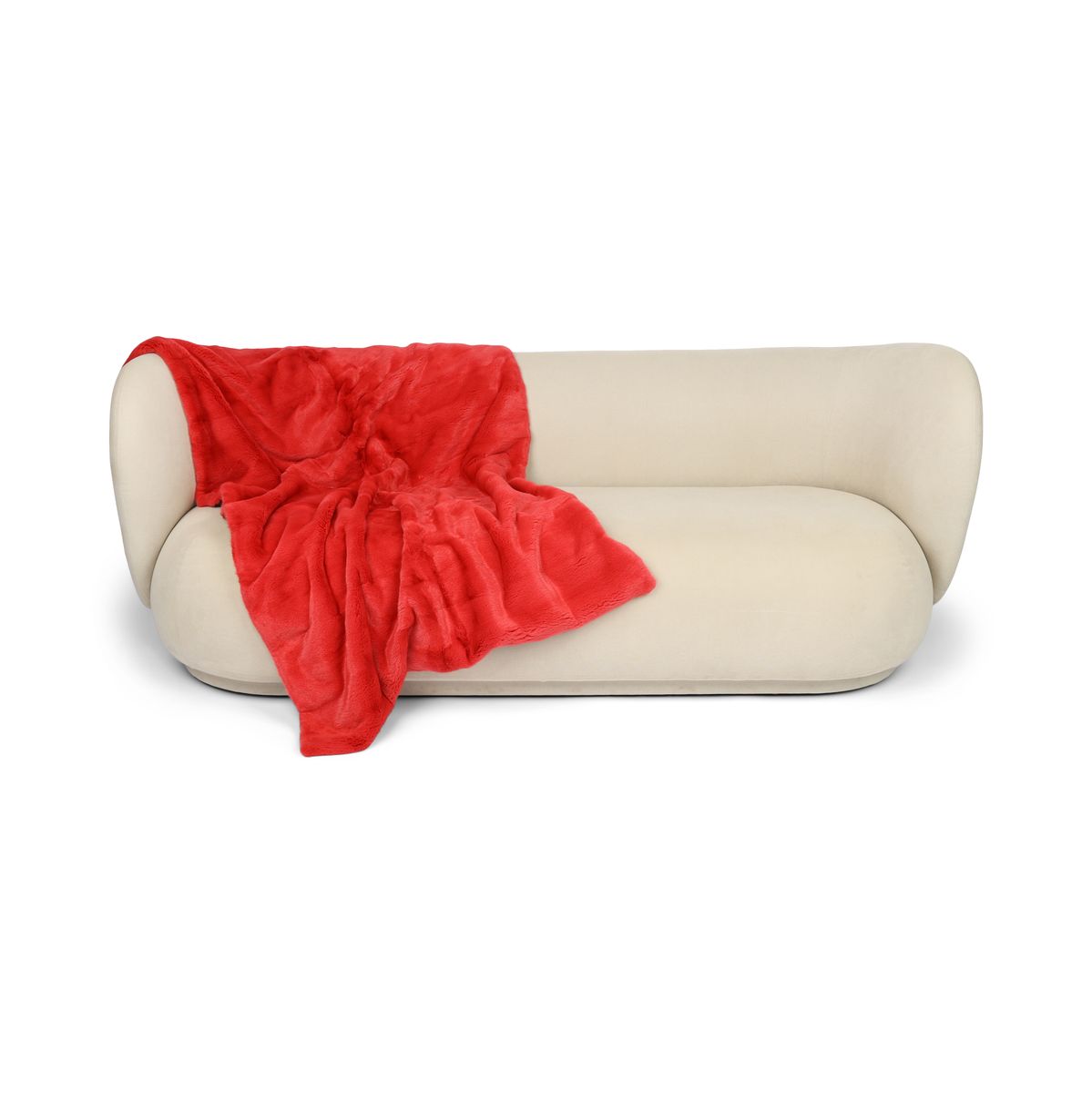 Mink Throw | Cashmere Backing | Red | 104x170 cm