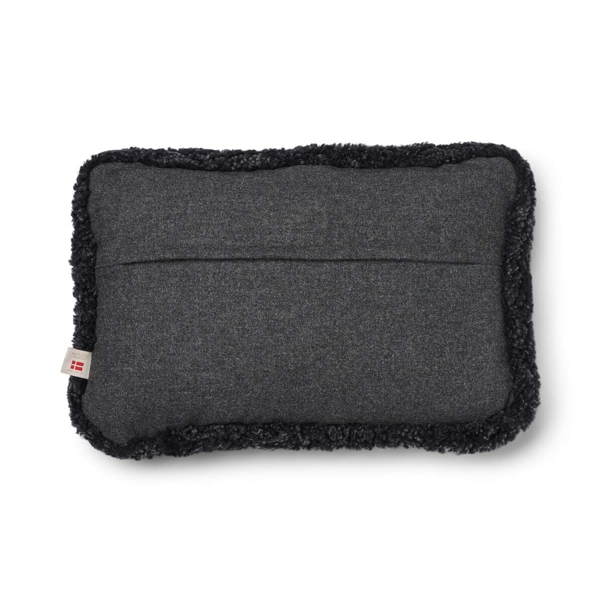 Wool Cushion | Short Wool Trim | 52x52 cm | 34x52 cm Charcoal/Anthracite
