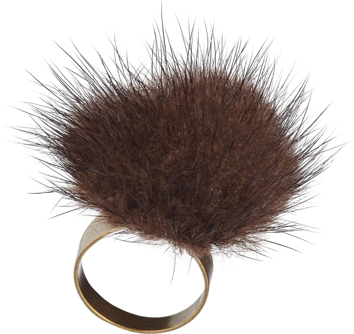 Pom Pom Ring Brown