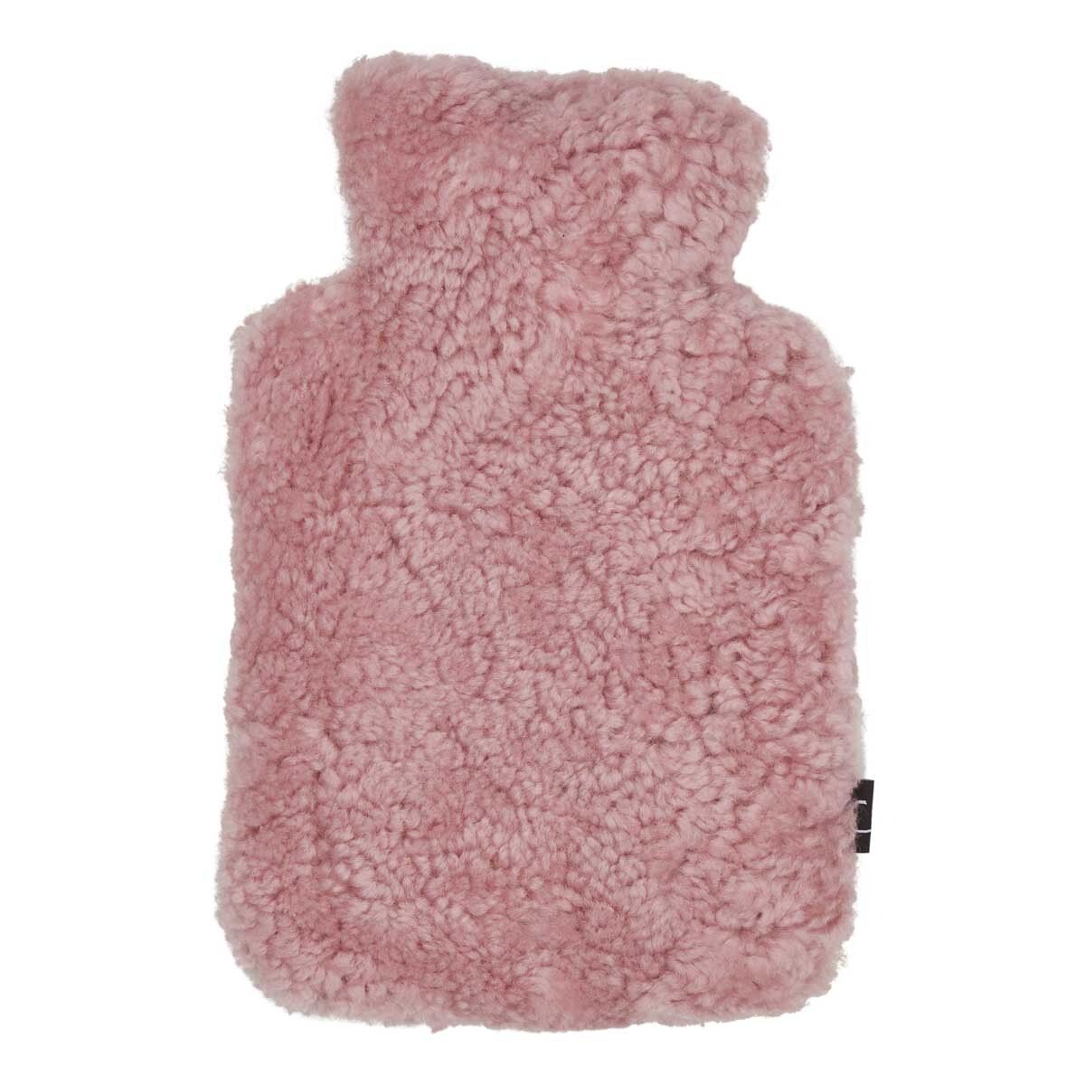 Sheepskin Hot Water Bottle Coral Silver Pink