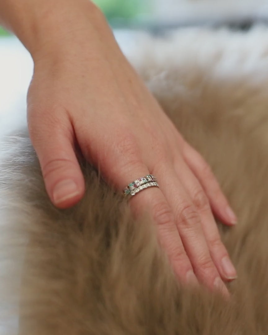 Hand stroking sheepskin